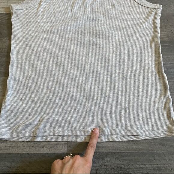 Universal Thread Ribbed Tank Top Small Marled Grey Cotton Stretch - Picture 10 of 11